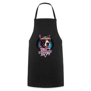Chemise à hot-dog Retro Wave Bull Terrier - Tablier de cuisine - noir - Devant - AI Model Male 185 dark (185cm)