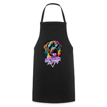 Chemise Retro Wave Boxer Hot Dog - Tablier de cuisine - noir - Devant - AI Model Male 185 dark (185cm)