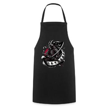 Kanji Japanese Samurai Warrior Design - Cooking Apron - black - Front - AI Model Male 185 dark (185cm)