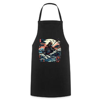 Chemise japonaise Samouraï Warrior Ronin - Tablier de cuisine - noir - Devant - AI Model Male 185 dark (185cm)