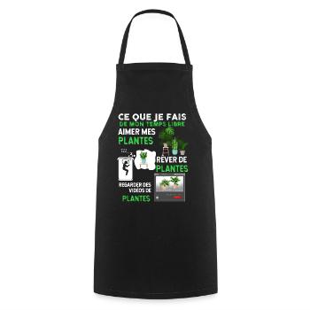 Green Plant Flower Garden Indoor - Cooking Apron - black - Front - AI Model Male 185 dark (185cm)