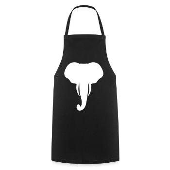 Cooler Elefantenkopf Geschenk - Kochschürze - Schwarz - Vorne - AI Model Male 185 dark (185cm)