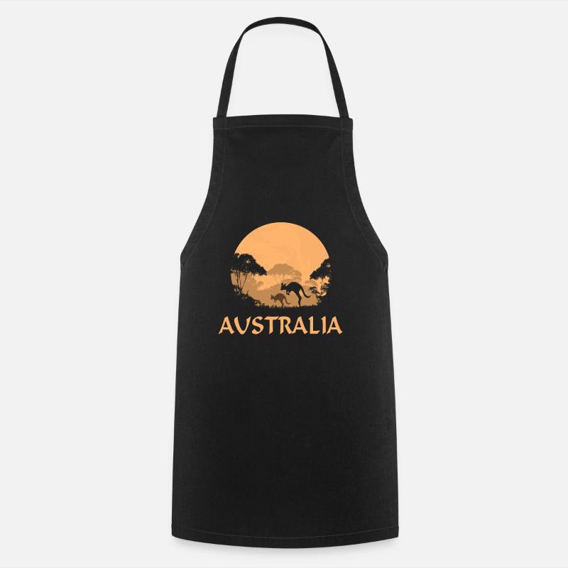 Kängurus - Australia - Australien - Kochschürze - Schwarz