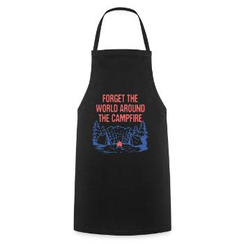 World Around the Campfire Camping Sayings Camper - Cooking Apron - black - Front - AI Model Male 185 dark (185cm)