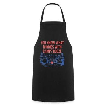 Qu’est-ce qui rime avec Camp Beer Lover Camping Drinker - Tablier de cuisine - noir - Devant - AI Model Male 185 dark (185cm)