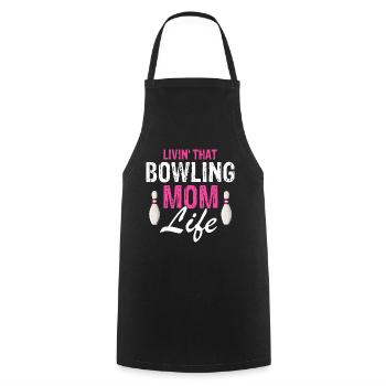 Livin' That Bowling MOM Life Cool T-Shirt Rétro - Tablier de cuisine - noir - Devant - AI Model Male 185 dark (185cm)