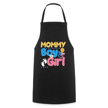 Pink or Blue Mommy Loves You Best Mom Ever - Cooking Apron - black - Front - AI Model Male 185 dark (185cm)