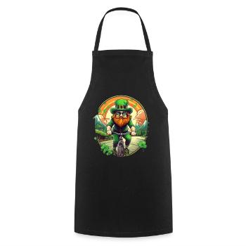 St. Patrick's Day Kleeblatt Radfahren - Kochschürze - Schwarz - Vorne - AI Model Male 185 dark (185cm)