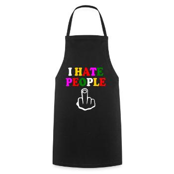 I hate people - Cooking Apron - black - Front - AI Model Male 185 dark (185cm)