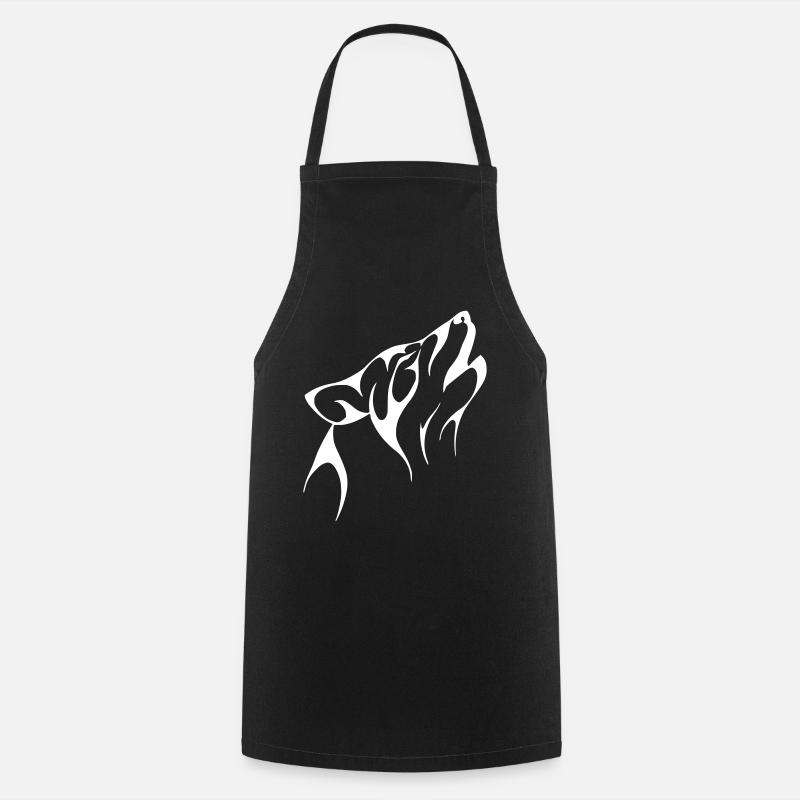 Tribal Wolf - Cooking Apron - black