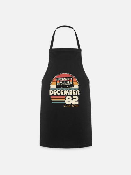 Décembre 1982 Vintage Retro Anniversaire - Tablier de cuisine - noir