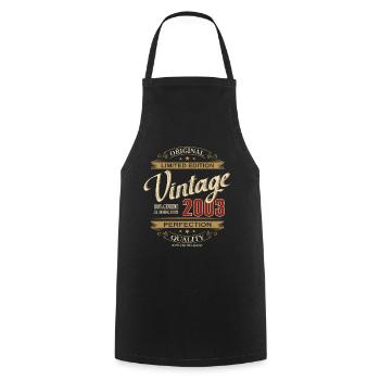 20. Geburtstag Vintage Limited Edition 2003 - Kochschürze - Schwarz - Vorne - AI Model Male 185 dark (185cm)