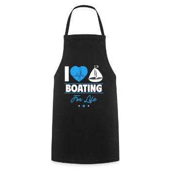 J’aime la navigation de plaisance – la passion de la vie - Tablier de cuisine - noir - Devant - AI Model Male 185 dark (185cm)