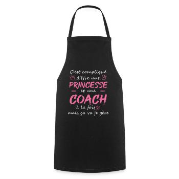 cadeau marrant princesse coach sportive sport - Tablier de cuisine - noir - Devant - AI Model Male 185 dark (185cm)