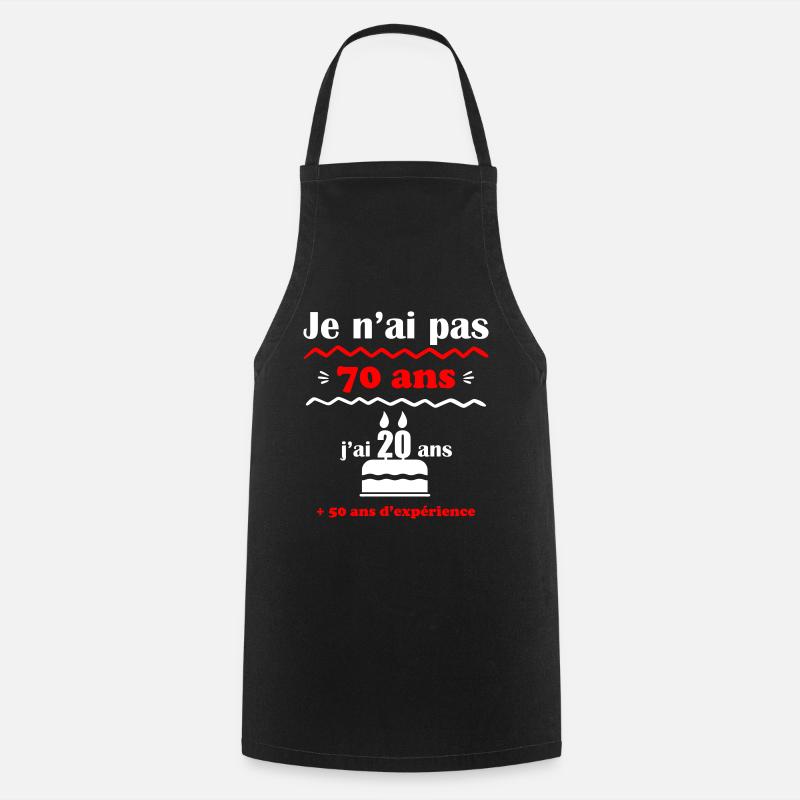 pas 70 ans : cadeau d'anniversaire 70 ans. - Tablier de cuisine - noir