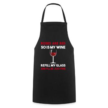 Vin Drôle dire cadeau buveur de vin blague - Tablier de cuisine - noir - Devant - AI Model Male 185 dark (185cm)
