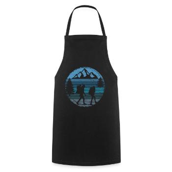 randonnée jeune famille nature extérieur montagnes forêt - Tablier de cuisine - noir - Devant - AI Model Male 185 dark (185cm)