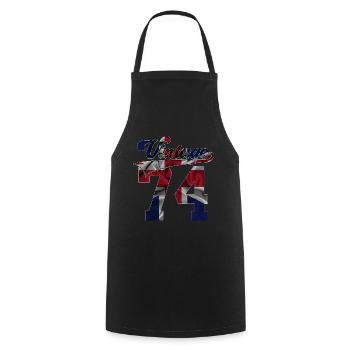 52E ANNIVERSAIRE MILLÉSIME BRITANNIQUE 1974 - Tablier de cuisine - noir - Devant - AI Model Male 185 dark (185cm)