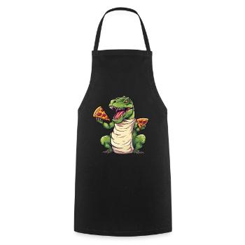 T-Rex Pizza Lover Dinosaur - Cooking Apron - black - Front - AI Model Male 185 dark (185cm)