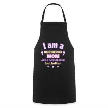 Mama Friseurin, Muttertagsgeschenk - Kochschürze - Schwarz - Vorne - AI Model Male 185 dark (185cm)