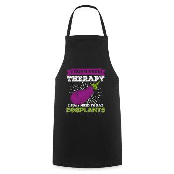 Eggplant gift - Cooking Apron - black - Front - AI Model Male 185 dark (185cm)