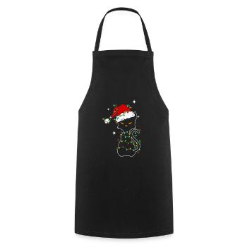 Weihnachten Weihnachten schwarze Katze - Kochschürze - Schwarz - Vorne - AI Model Male 185 dark (185cm)