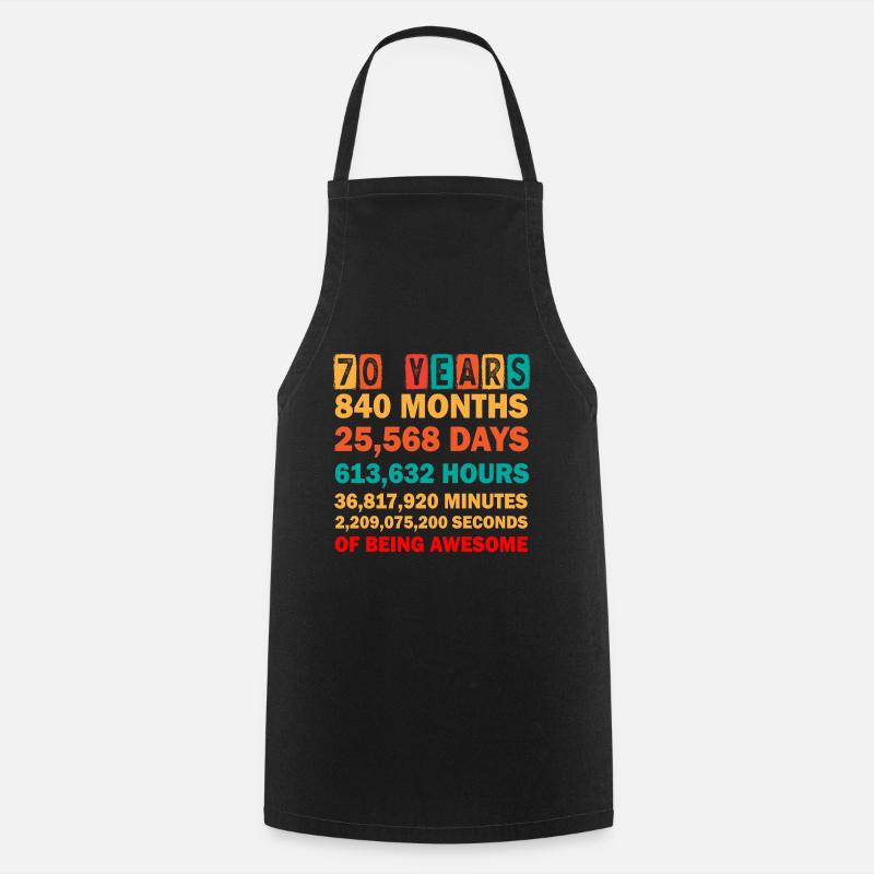 70th Birthday - Cooking Apron - black