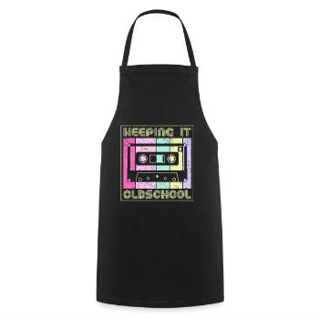 80er 90er Jahre Kassette Mixtape Retro Lustig - Kochschürze - Schwarz - Vorne - AI Model Male 185 dark (185cm)