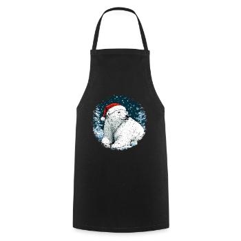 Christmas Polar Bear - Cooking Apron - black - Front - AI Model Male 185 dark (185cm)