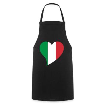 Coeur pour l'Italie - Tablier de cuisine - noir - Devant - AI Model Male 185 dark (185cm)