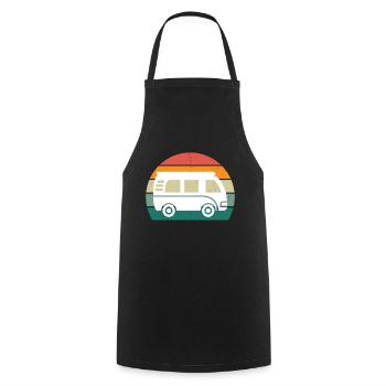 Retro Wohnmobil - Kochschürze - Schwarz - Vorne - AI Model Male 185 dark (185cm)