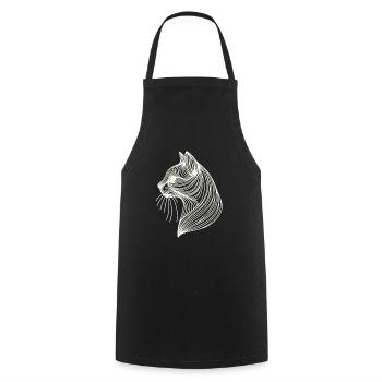 Curved Cat - Cooking Apron - black - Front - AI Model Male 185 dark (185cm)