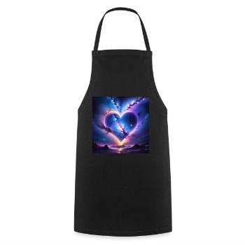 coeur boréale - Tablier de cuisine - noir - Devant - AI Model Male 185 dark (185cm)