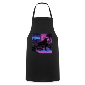 Plantes et musique - Impression de mode de haute qualité - Tablier de cuisine - noir - Devant - AI Model Male 185 dark (185cm)