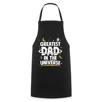 Father's Day Gift - Greatest Dad In The Universe - Cooking Apron - black - Front - AI Model Male 185 dark (185cm)