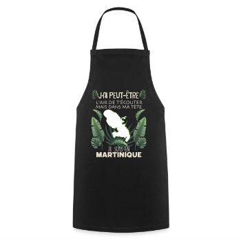 Martinique Je T'aime Citation Drole Homme Femme - Tablier de cuisine - noir - Devant - AI Model Male 185 dark (185cm)