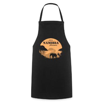 Namibia - Elephant - Cooking Apron - black - Front - AI Model Male 185 dark (185cm)