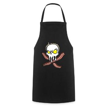 Egg Bacon Breakfast Brunch Fried Egg Pirate Gift - Cooking Apron - black - Front - AI Model Male 185 dark (185cm)