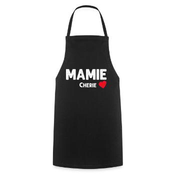Ma Mamie chérie Je L'aime - Tablier de cuisine - noir - Devant - AI Model Male 185 dark (185cm)