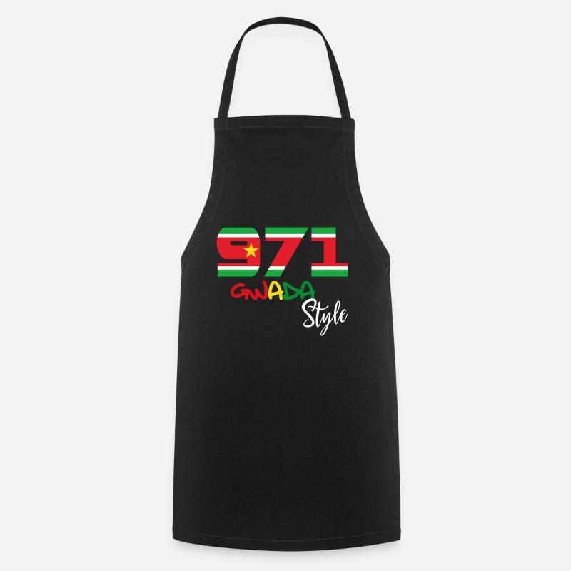 Gwada 971 Drapeau - Tablier de cuisine - noir