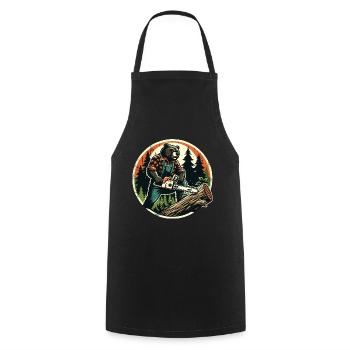Bûcheron Bear Power et nature en harmonie - Tablier de cuisine - noir - Devant - AI Model Male 185 dark (185cm)