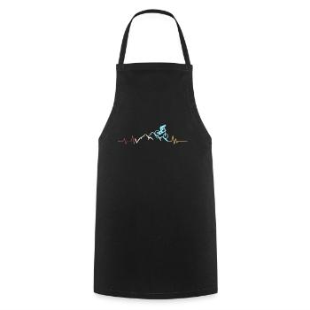 Battement de coeur rétro VTT - Tablier de cuisine - noir - Devant - AI Model Male 185 dark (185cm)