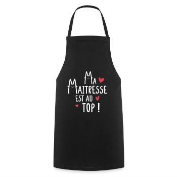 Ma Maîtresse Est Au Top - Chats et Chatons Mignons - Tablier de cuisine - noir - Devant - AI Model Male 185 dark (185cm)