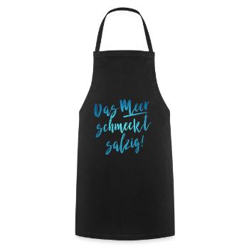 Das Meer schmeckt salzig - Kochschürze - Schwarz - Vorne - AI Model Male 185 dark (185cm)
