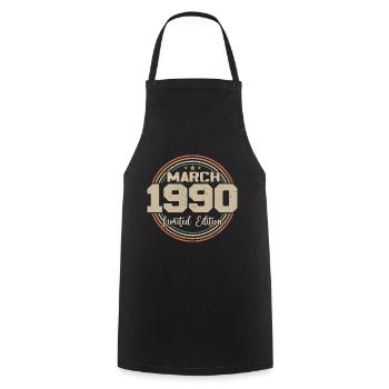 Awesome Since March 1990 Birthday 1990 Gift - Cooking Apron - black - Front - AI Model Male 185 dark (185cm)