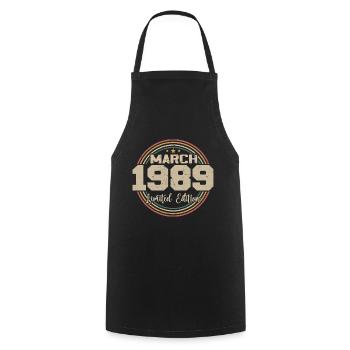 Génial Depuis Mars 1989 Anniversaire 1989 Cadeau - Tablier de cuisine - noir - Devant - AI Model Male 185 dark (185cm)