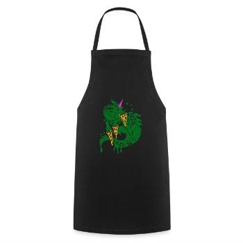 Pizza Dragon - Tablier de cuisine - noir - Devant - AI Model Male 185 dark (185cm)