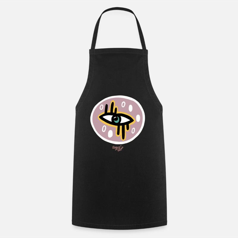 EyeDoodle Light Purple - Cooking Apron - black