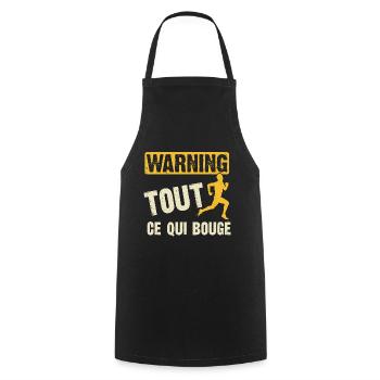 tout ce qui bouge - Tablier de cuisine - noir - Devant - AI Model Male 185 dark (185cm)