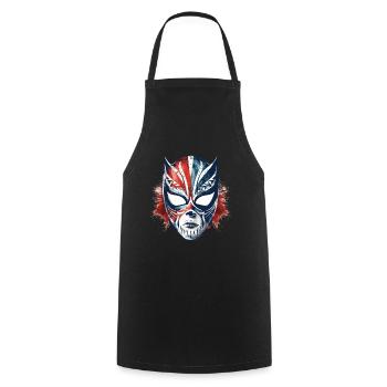 Lucha Libre Mexikanische Wrestling Maske Luchador - Kochschürze - Schwarz - Vorne - AI Model Male 185 dark (185cm)